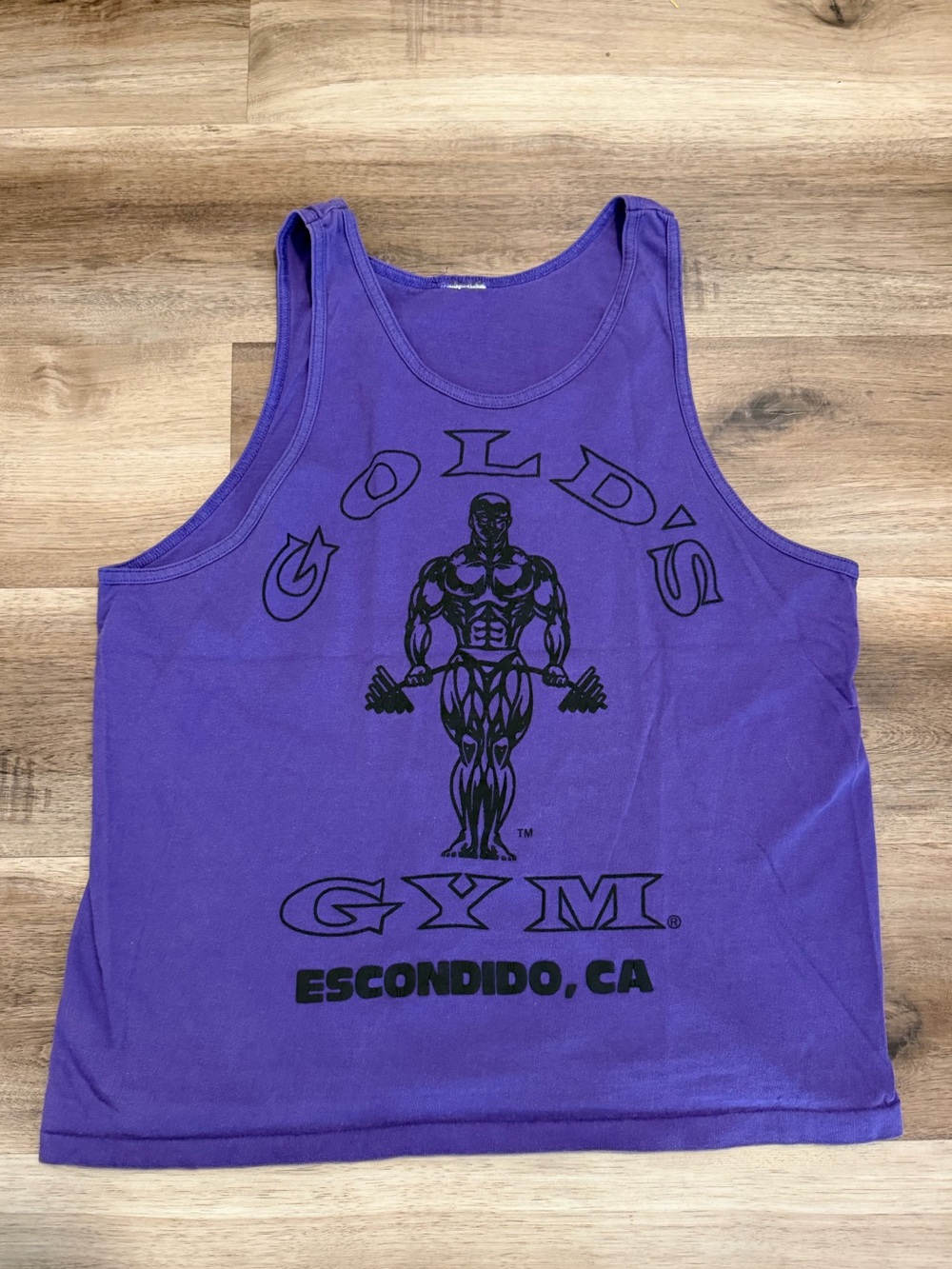 Vintage 90s Gold's Gym Single Stitch Muscle Tank Top Medium Large Purple